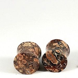 1/2” Pair ORGANIC HandMade Stone Saddle PLUGS